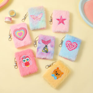 Wholesale Cartoon Embroidered Pocket Mini Plush Notebook