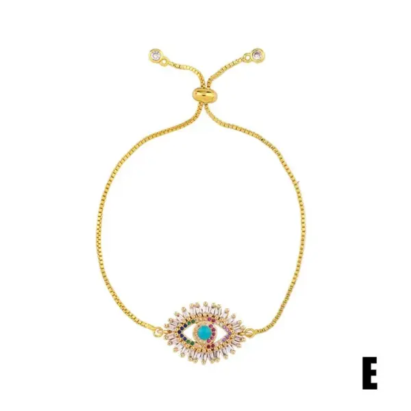 Wholesale Fashion Geometric Copper 18k Gold Plated Artificial Gemstones Bracelets In Bulk