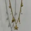 Wholesale Ion Plating (IP) Real Gold Plated 18K Gold Starfish Shell 304 Stainless Steel Elegant Tropical Waterproof Non Tarnish 304 Stainless Steel Lobster Trigger Clasp Closure Multi Charms Necklace