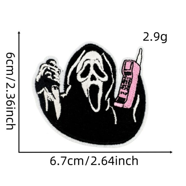 Wholesale New Ghostface Address Book Cloth Sticker Ghost Cartoon Badge Corsage Cross-border Funny Embroidery Badge Clothes Decoration Patch