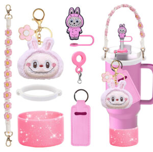 Wholesale Stanley Cup Accessories Chain Cute Cartoon Bunny Doll Pendant Trendy Doll Cloth Cloth Keychain Bag Pendant