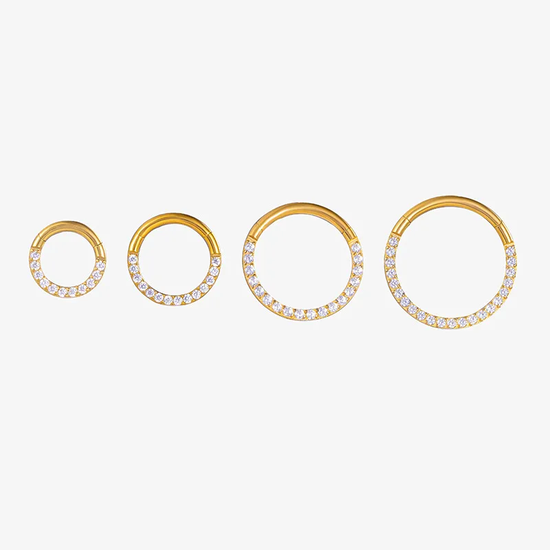 Wholesale 1 Piece Nose Rings & Studs Fashion Round Pure Titanium Inlay Zircon Nose Pin