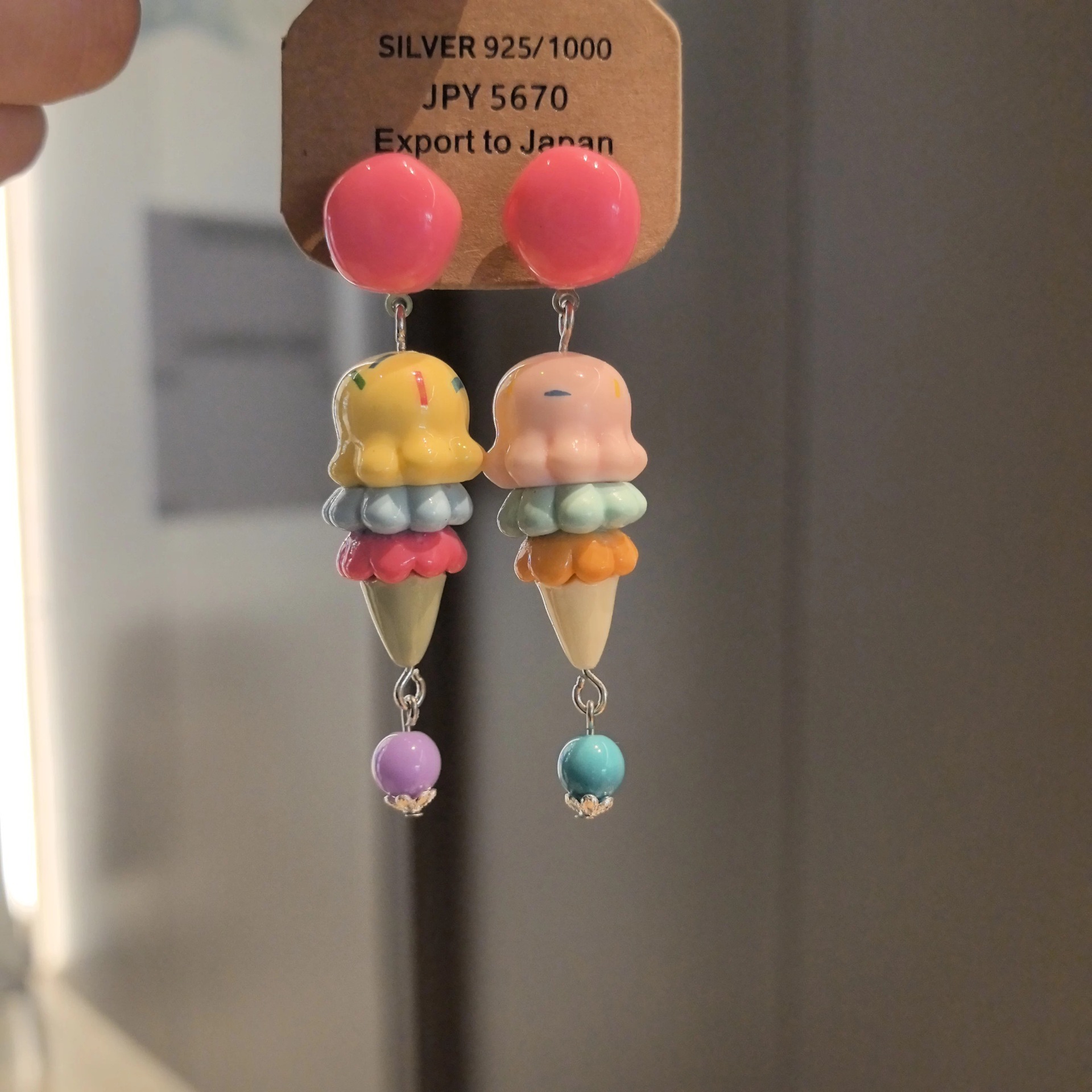 Wholesale Colorful Macaron 925 Sier Needle Earrings