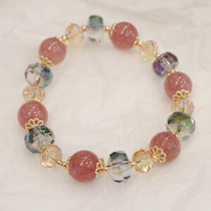 Imitation strawberry crystal color crystal bracelet