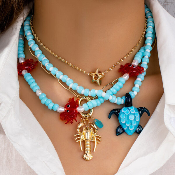 Wholesale Summer Vacation Seafood Animal Pendant Bohemian Style Necklace