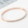 Wholesale Round Rose Stainless Steel Simple Style Bangle
