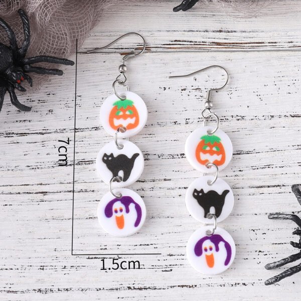 Wholesale Halloween funny splicing triple pendant acrylic earrings