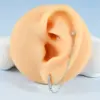 Wholesale 1 Piece Ear Cartilage Rings & Studs Lady Tropical Shiny Chain 304 Stainless Steel Zircon Ion Plating (IP) 18K Gold Plated