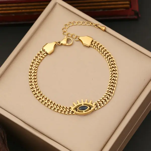 Wholesale Retro Devil's Eye Stainless Steel Bracelets Earrings Necklace
