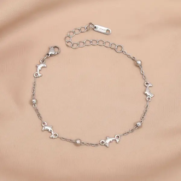 Wholesale Lady Dolphin 304 Stainless Steel 18K Gold Plated Bracelets In Bulk