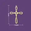 Wholesale 304 Stainless Steel Cross Ion Plating (IP) 18K Real Gold Plated Classical Basic Bohemian Waterproof Non Tarnish Cable Chain Pendant Necklace