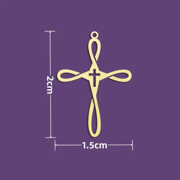 Wholesale 304 Stainless Steel Cross Ion Plating (IP) 18K Real Gold Plated Classical Basic Bohemian Waterproof Non Tarnish Cable Chain Pendant Necklace