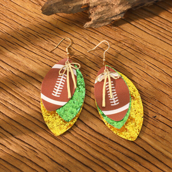 Wholesale Sports Elements Rugby Earrings