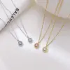 Wholesale PVD Coated 18K Gold Platinum Real Gold Plated Water Droplets 304 Stainless Steel Elegant Simple Style Waterproof Non Tarnish 304 Stainless Steel Pendant Necklace