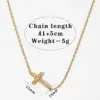 Wholesale PVD Coated Real Gold Plated 16K Gold White Gold Plated Cross 304 Stainless Steel Modern Style Artistic Waterproof Non Tarnish 304 Stainless Steel Necklace