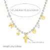 Wholesale Jewelry Modern Style Cross Heart Shape Bow Knot 304 Stainless Steel Plating Multi Charms Necklace Ball Chain