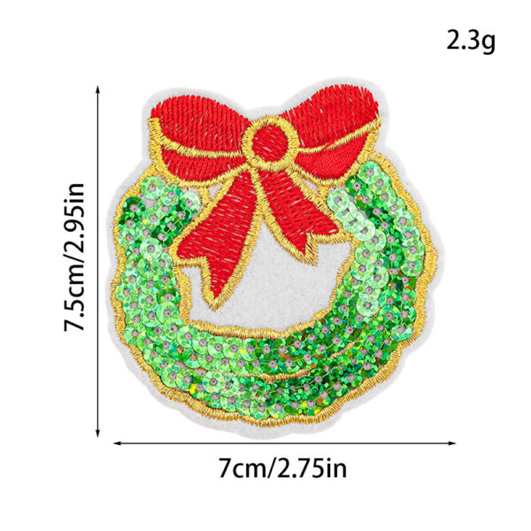 Wholesale Glittering sequined fabric patch badges, , snowflakes, reindeer, Christmas stocking pattern