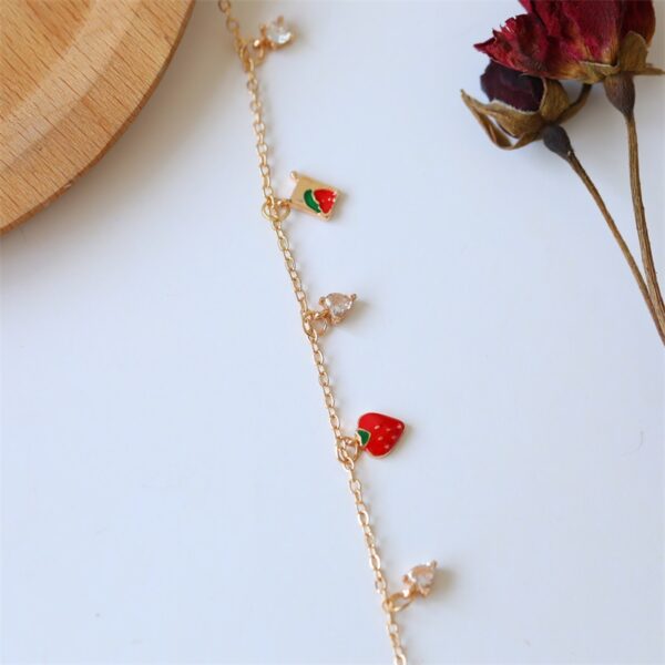 Wholesale Alloy Oil Drop Strawberry Bracelet