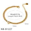 Wholesale INS Style Elegant Simple Round Oval Heart Shape 304 Stainless Steel Clasp Bracelet Pearl Zircon Bracelet Set Furnace Vacuum Electroplating 18K Women's Jewelry