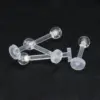 Transparent Soft Acrylic Tongue And Belly Button Studs Invisible Lip Studs Horse Hoof Ring Eyebrow Studs Piercing Jewelry