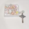 Wholesale 8mm frosted colorful beads cross necklace