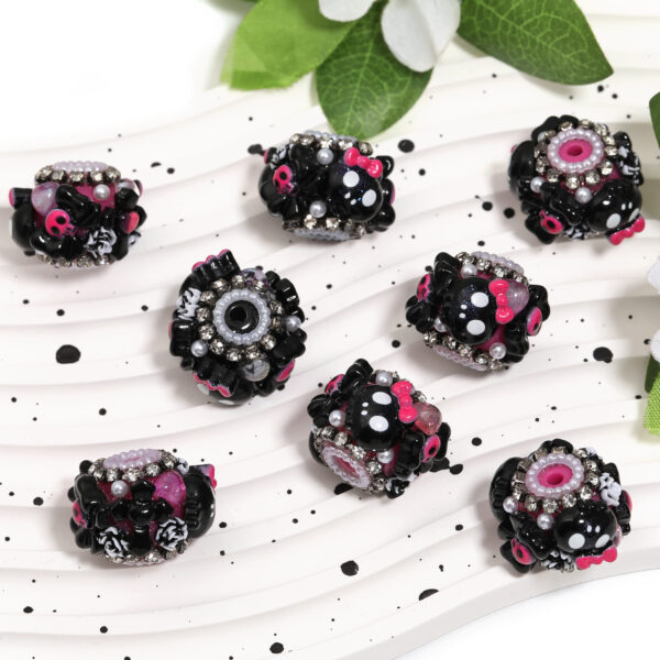 Wholesale Black diamond studded bead