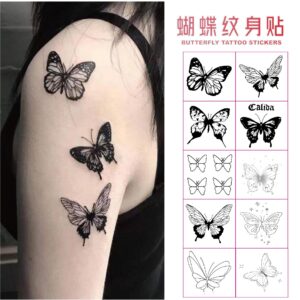 Wholesale New Dark Flower Butterfly Tattoo Sexy Cute High-end Girl Heart Face Sticker Long-lasting Waterproof Tattoo Sticker for Women