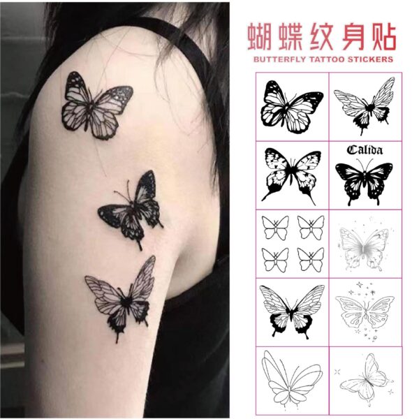 Wholesale New Dark Flower Butterfly Tattoo Sexy Cute High-end Girl Heart Face Sticker Long-lasting Waterproof Tattoo Sticker for Women