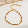 Wholesale Stainless Steel 18K Gold Plated Zirconia Stone Simple Fashion Bracelet Elegant Luxury Women's Style Multi-Color Gold Chain