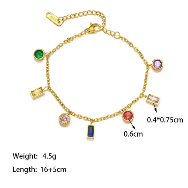 PVD Coated Real Gold Plated Geometric Flower 304 Stainless Steel Elegant Simple Style Waterproof Non Tarnish 304 Stainless Steel Bracelets