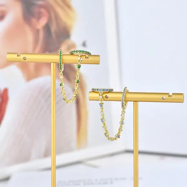 Fashion Geometric Copper Artificial Gemstones Earrings