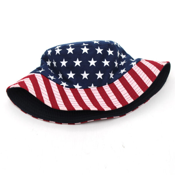 Wholesale Foreign trade explosions hat American flag Stars and Stripes star fisherman hat men and women outdoor travel sunshade basin hat