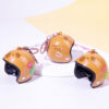 Wholesale 6.5CM Kapi Barra Large Helmet Keychain Creative Cute Motorcycle Cap Pendant Velvet Doll DIY Accessories
