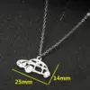 Wholesale PVD Coated 18K Gold Real Gold Plated Car 201 Stainless Steel Casual Simple Style Waterproof Non Tarnish 201 Stainless Steel Pendant Necklace