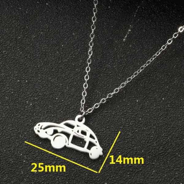 Wholesale PVD Coated 18K Gold Real Gold Plated Car 201 Stainless Steel Casual Simple Style Waterproof Non Tarnish 201 Stainless Steel Pendant Necklace