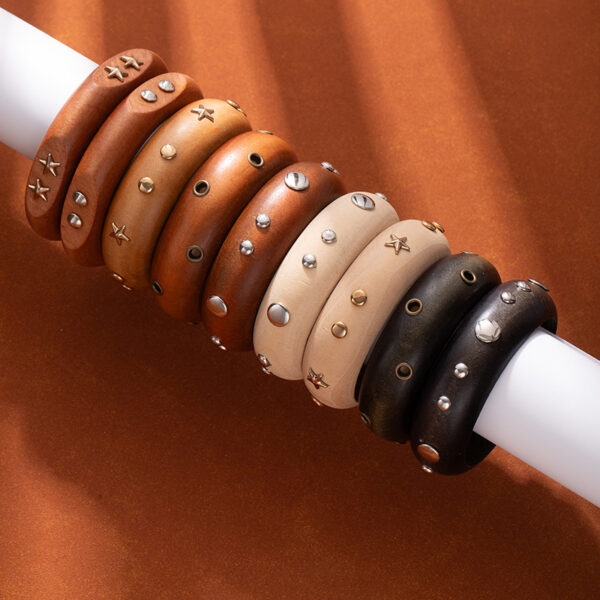 Wholesale Retro and cool wooden wide bracelet