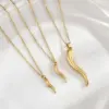 Wholesale PVD Coated 18K Gold Plated Solid Color Stainless Steel Simple Style Waterproof Non Tarnish 304 Stainless Steel Necklace