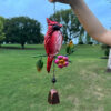 Wholesale Cross-border New Product Amazon Bird Iron Art Glass Painted Wind Bell Metal Paint Pendant Courtyard Balcony Hanging