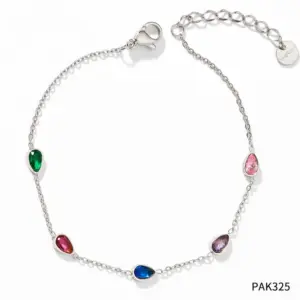 Pak325 Anklet White Gold Color Color Zirconium