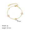PVD Coated Real Gold Plated 18K Gold Flower 304 Stainless Steel Elegant Simple Style Waterproof Non Tarnish Bracelets Necklace