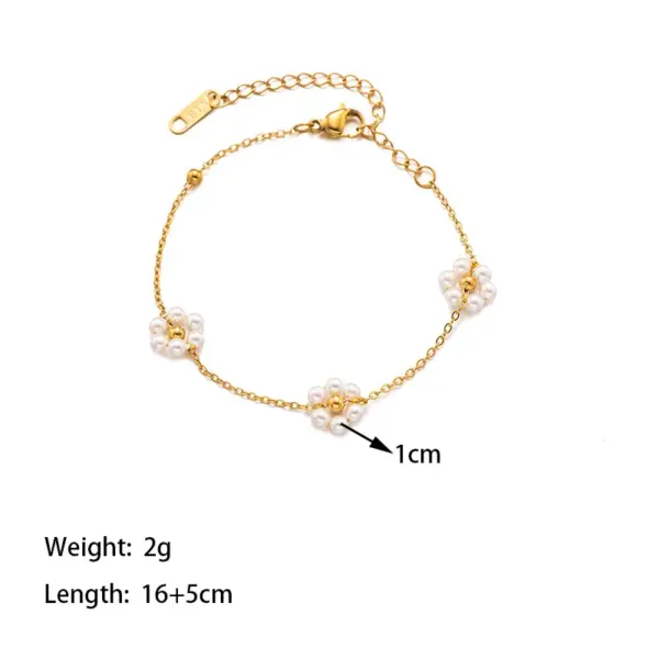 PVD Coated Real Gold Plated 18K Gold Flower 304 Stainless Steel Elegant Simple Style Waterproof Non Tarnish Bracelets Necklace