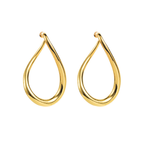 Wholesale Cross-border New ZA Exaggerated Cold Wind Irregular Silver Pin Earrings Niche Curved Geometry Alloy Ear Jewelry Women