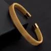 Wholesale PVD Coated Gold Plated Solid Color Grid 201 Stainless Steel Stainless Steel Retro Classic Style Waterproof Non Tarnish 201 Stainless Steel Bangle