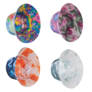 Wholesale Spring and summer new cotton tie-dyed double-sided sunscreen fisherman hat basin cap along the hat UV-resistant sun visor YF030