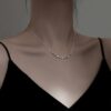 Wholesale S925 Silver Square Necklace New Entry Luxury Women's Summer Clavicle Chain Niche Design All-match Simple INS Style