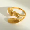PVD Coated Real Gold Plated 18K Gold Irregular Geometric 304 Stainless Steel Casual Elegant Simple Style Waterproof Non Tarnish Open Rings