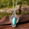oly-df439167e9bb6d802ec18799f78af363 Wholesale Vintage inlaid turquoise cactus pendant necklace
