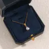 Wholesale PVD Coated Real Gold Plated 18K Gold Water Droplets 304 Stainless Steel Fashion Waterproof Non Tarnish 304 Stainless Steel Pendant Necklace