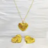 Wholesale New Luxury Geometric Irregular Titanium Steel Necklace Earring Set Fashionable Oil Pressed Ear Studs Elegant Jewelry Set For Women