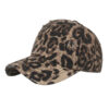 Wholesale Cross-border Amazon coffee large leopard cross elastic ponytail baseball cap cap B762